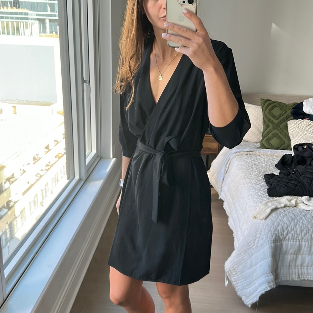 Black everlane wrap dress